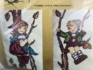 Vintage Hummel Apple Tree Children Bell Pull Crewel Stichery Kit #0466